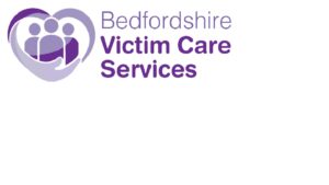 Bedfordshire Victim Care Services Logo - white and purple